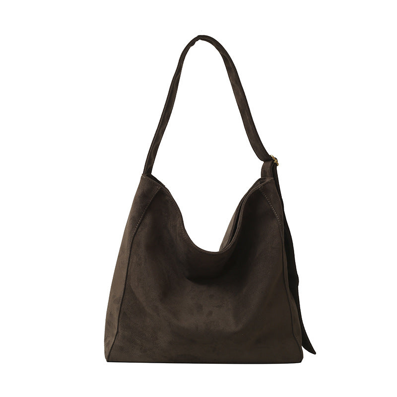 Large Capacity Suede Shoulder Bag for Women – Spacious Everyday Tote