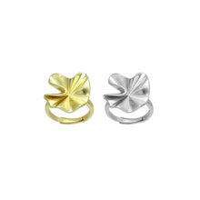Load image into Gallery viewer, Silver Gold Folded Lotus Leaf flower Statement Adjustable Ring, Sku#A293