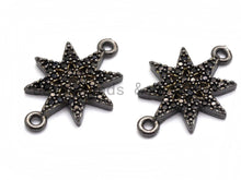 Load image into Gallery viewer, Black CZ Pave On Black Micro Pave Star Connector, Sku#A94