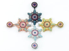 Load image into Gallery viewer, CZ Colorful Micro Pave Snowflake Pendant with Round Paved Bail, CZ Earrings Necklace Pendant Charm, 29x48mm, sku#L102