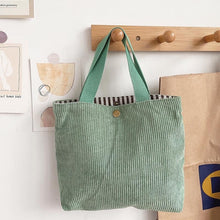 Load image into Gallery viewer, Women's Canvas Tote Bag - Minimalist Double-Sided Print Shoulder Bag with Embroidered Logo