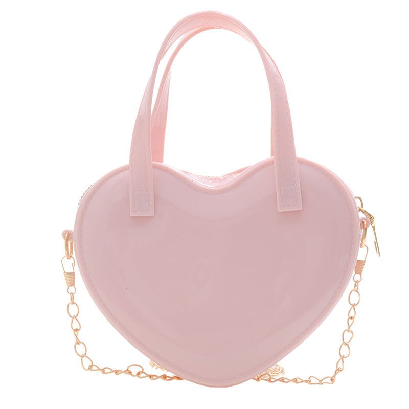 Women's Jelly Heart Mini Crossbody Bag – Cute PVC Shoulder Bag