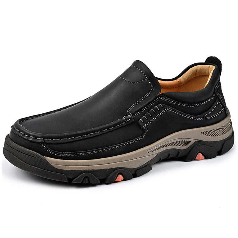 Men's Premium Leather Slip-On Casual Shoes - Lightweight Comfort Loafers