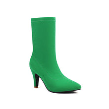 Load image into Gallery viewer, Women's Pointed Toe Stiletto Heel Boots | Slip-On Low Shaft Dress Heels