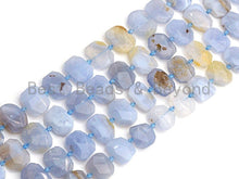 Load image into Gallery viewer, High Quality Natural Blue Chalcedony Rectangle Faceted Beads, Natural Chalcedony beads, 16x22mm, sku#U661