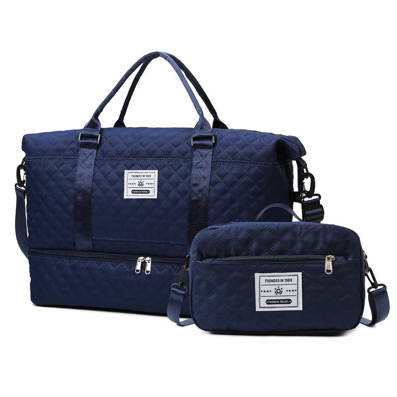 Large Capacity Quilted Crossbody Travel Bag
