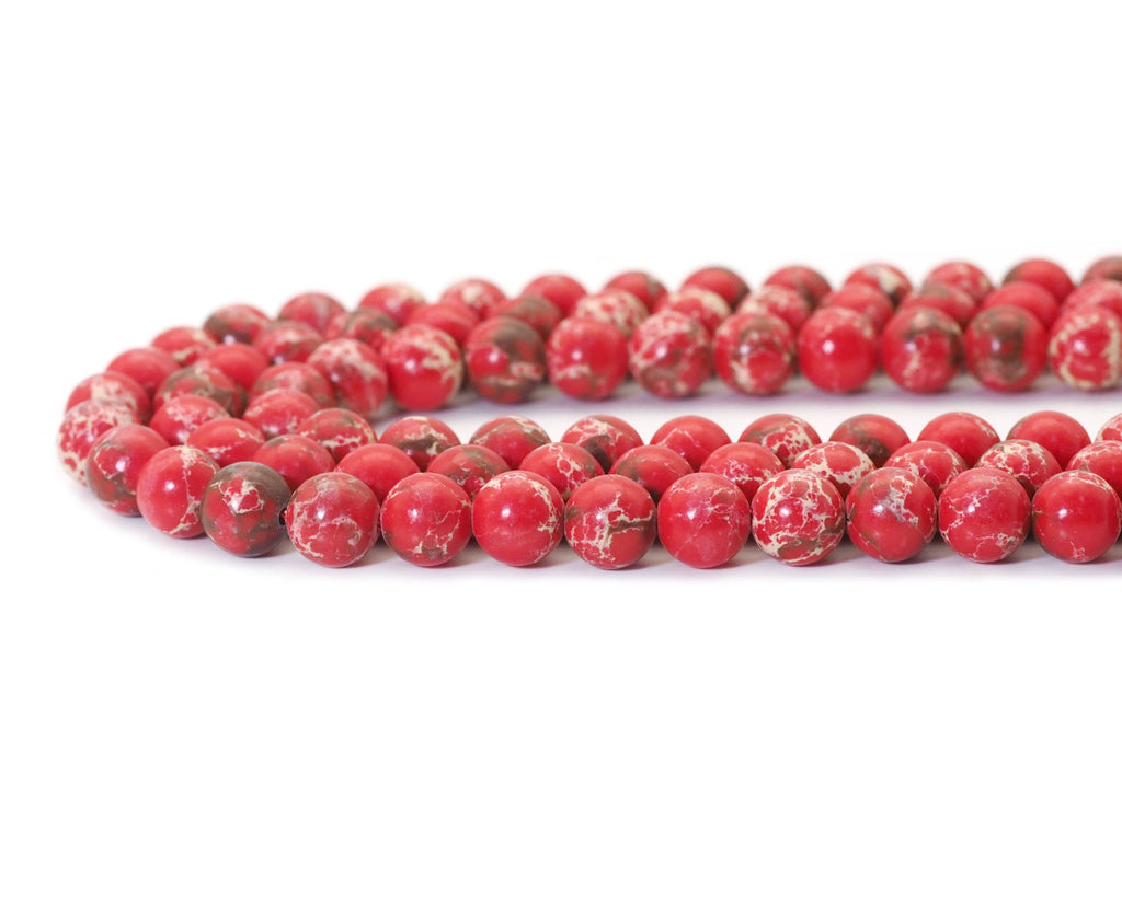 Red Imperial Jasper Round Smooth Beads, 8mm/10mm/12mm, Sku#U1454