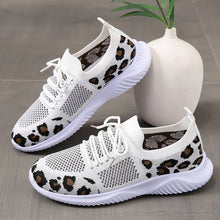 Load image into Gallery viewer, Leopard Print Lace-Up Sneakers