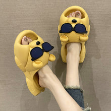Load image into Gallery viewer, Cute Sunglasses Bear Slippers