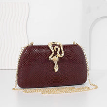 Load image into Gallery viewer, Snake-Print Evening Tote Bag - Elegant Chain Shoulder Handbag for Women