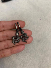 Load image into Gallery viewer, CZ Snake Huggie Earrings, Sku#J259