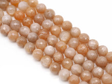 Load image into Gallery viewer, Genuine Peach Moonstone Round Faceted Beads, Sku#U1398
