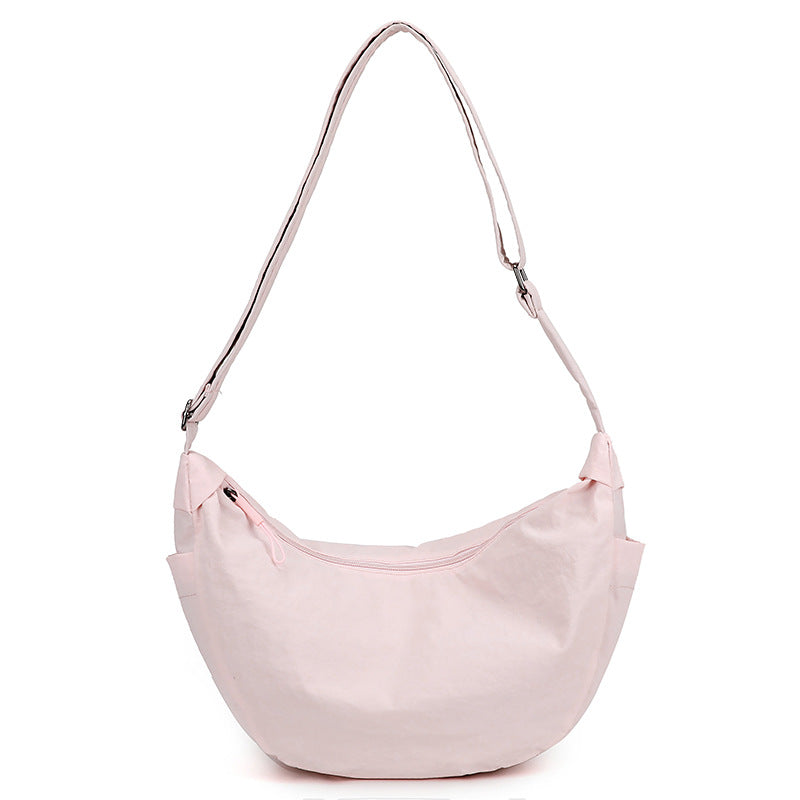 High-Capacity Nylon Shoulder Bag – Urban Minimalist Dumpling Bag for Women