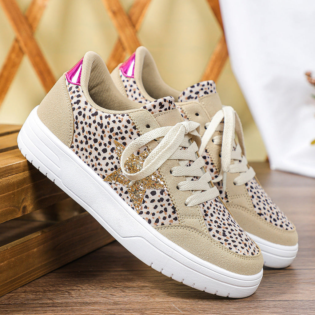 Leopard Print Retro Skate Shoes | Unisex Low-Top Sneakers | Men's & Women's