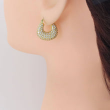 Load image into Gallery viewer, Gold Silver CZ Bag Shape Earrings, Sku#A269
