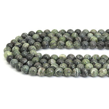 Load image into Gallery viewer, Genuine Green Zebra Jasper Round Smooth Beads, Sku#U1874
