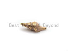 Load image into Gallery viewer, Gold plated Conch Shell Pendant, Shell Jewelry, Beach Jewelry, Necklace Pendant,16x49mm Shell Pendant/Charm,sku#V35