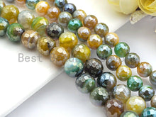 Load image into Gallery viewer, Gorgeous Agate Attachment Necklace with Large CZ Pave Silver clasp, 18 long, 8mm/10mm beads size, sku#D43