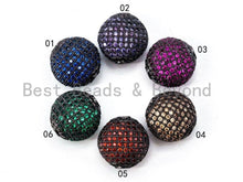 Load image into Gallery viewer, Colored CZ Micro Pave Flat Oval Spacer Beads for Bracelet/Necklace, Bracelet Necklace Spacer Beads, 14x9mm, sku#G282