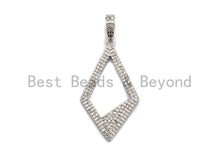 Load image into Gallery viewer, CZ Micro Pave Hollow out Rhombus Shape Pendant, Rhombus Frame Shape Pendant Charm, Earrings Necklace Bracelets Making Charm,20x45mm, sku #X3