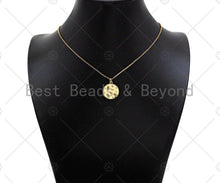 Load image into Gallery viewer, Baguette CZ Micro Pave Round Coin Shape Pendant/Charm, Sku#L450