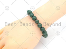 Load image into Gallery viewer, Natural Green African Jade Stretchy Bracelet