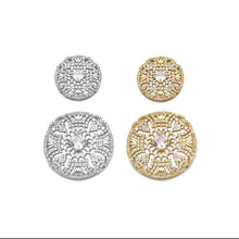 Load image into Gallery viewer, Large CZ Gold Filigree Style Round Charm, Sku#LX146