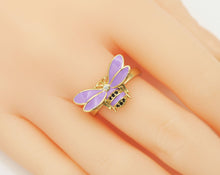 Load image into Gallery viewer, Colorful Enamel Bee Ring, O87