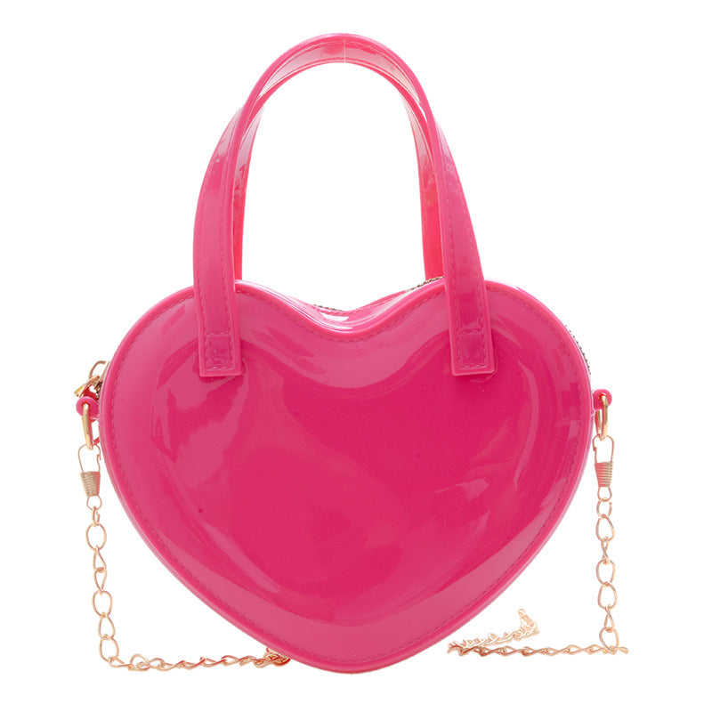 Women's Jelly Heart Mini Crossbody Bag – Cute PVC Shoulder Bag