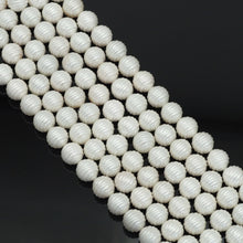Load image into Gallery viewer, 12mm White MOP Carved Ball Beads, Sku#T173