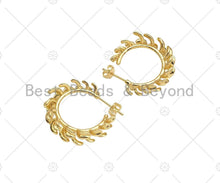 Load image into Gallery viewer, Gold Swirl Spike Hoop Earrings, Sku#J315