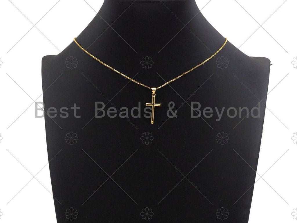 18k Gold Plated Cross Shape Charms, Gold Cross Charms, Cross Pendant, Gold Pendant, Cross Necklace Charms, 9x17/12x22/15x26mm, Sku#LK148