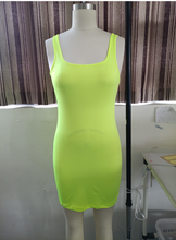 Load image into Gallery viewer, Candy Color Hip-Wrapped Sleeveless Strap Dress Women Dress