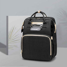 Load image into Gallery viewer, 3-in-1 Convertible Baby Diaper Backpack with Foldable Travel Crib &amp; USB Charging Port