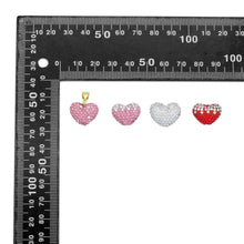 Load image into Gallery viewer, Pink Red White rhinestone Heart Charm Pendant,Sku#LD744