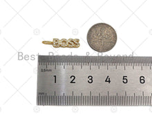 Load image into Gallery viewer, CZ Micro Pave Boss Letter Charm/Pendant,Letter Shape Charm, Boss Pave Pendant, Gold plated charm, 5x22mm,Sku#JL19