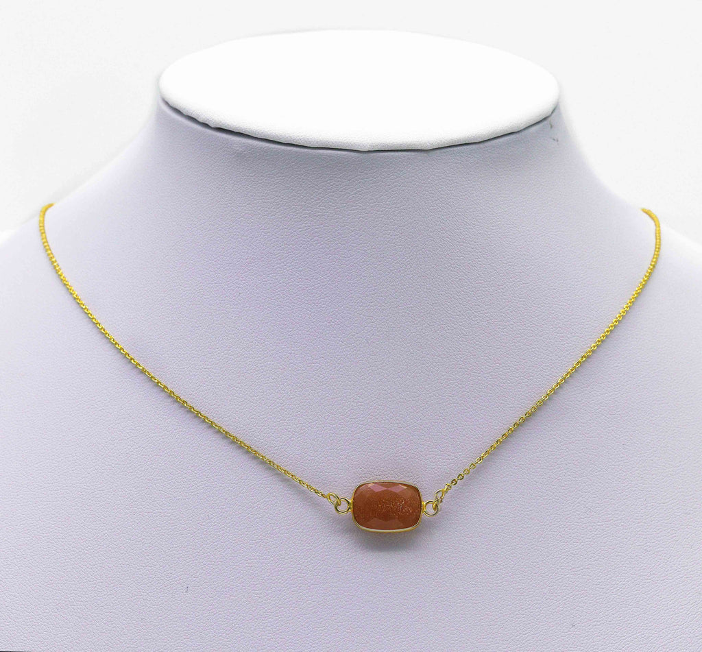 Gold Rectangle Gemstone Charm, Sku#LY22C