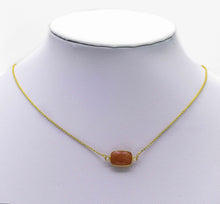 Load image into Gallery viewer, Gold Rectangle Gemstone Charm, Sku#LY22C