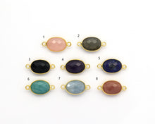 Load image into Gallery viewer, Gold Oval Gemstone Charm, Sku#LY23