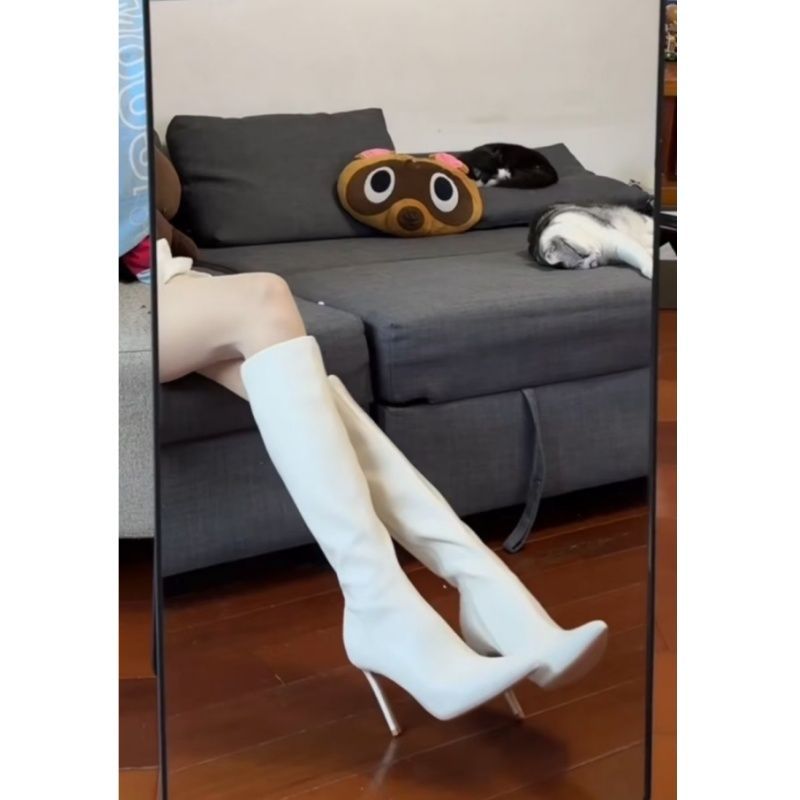 Women's Over-The-Knee Stiletto Boots - Pointed Toe High Heel Boots with Side Zipper