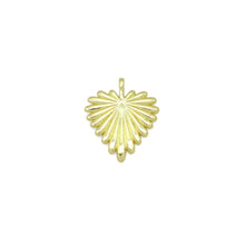 Load image into Gallery viewer, Radial Gold Heart Leaf Shape Charm Pendant, Sku#lx756