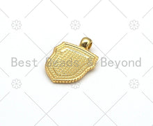 Load image into Gallery viewer, US Flag On Shield Shape Enamel Pendant, 18K Gold Filled Flag Charm, Necklace Bracelet Charm Pendant,18x25mm, Sku#LK439