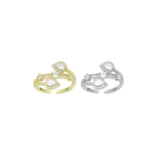 Load image into Gallery viewer, CZ Teardrop Stone Gold Silver Adjustable Ring, Sku#A388
