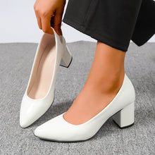 Load image into Gallery viewer, French-Style Pointed Toe Low Heel Slip-On Shoes