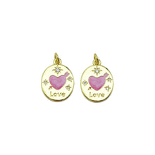 Load image into Gallery viewer, CZ  Pink Heart Love Oval Charm, Sku#LX508
