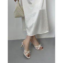 Load image into Gallery viewer, Women's Bow-Tie Mesh High-Heel Slide Sandals - Open-Toe Fashion Heels
