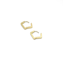 Load image into Gallery viewer, Gold Square Diamond Shape Geometry Huggie Earrings, Sku#A254