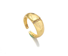 Load image into Gallery viewer, Thick Band Adjustable Ring with CZ, X182