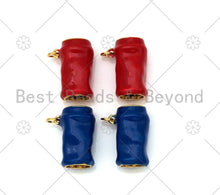 Load image into Gallery viewer, Red/Cobalt Enamel  Soda Can Pendant,18k Gold Filled Coffee Cup Charm,Enamel Pendant,Enamel Jewelry,15x21mm,Sku#LK397