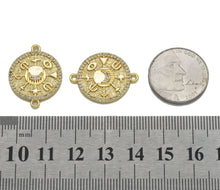 Load image into Gallery viewer, CZ Gold Evil Eye Star Lucky Round Connector Charm, Sku#LK768